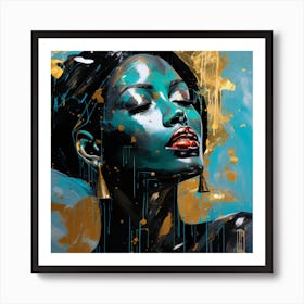 Gold And Blue Art Print