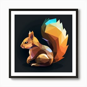 Low Poly Squirrel 1 Art Print