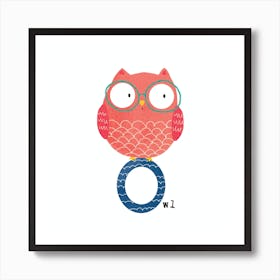 O is for Owl Art Print