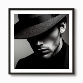 Man In Hat 1 Art Print