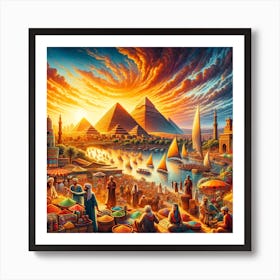 Vibrance Of Cairo: A Tapestry of Time Art Print
