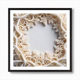 White Lace Wreath Art Print