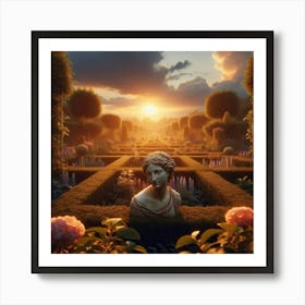 Garden At Sunset Poster