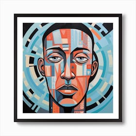 Abstract Portrait Of A Man 2 Art Print