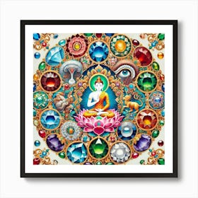 Buddha In A Circle Art Print