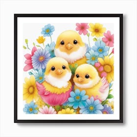 Lucky Chicks Art Print