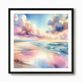 Bondi Beach, Sydney, Australia Pink Photography . Art Print