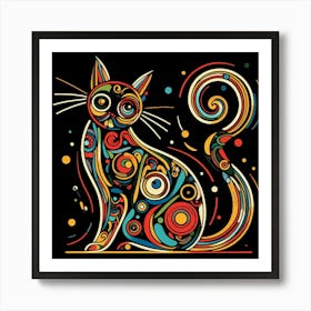 Colorful Cat 1 Art Print