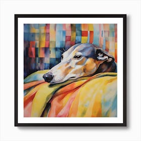 Sleepy Greyhound Art Print