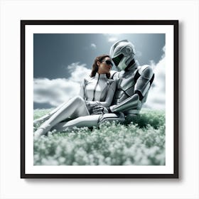 Robot Couple 7 Art Print