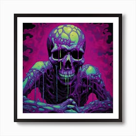 Psychedelic Skeleton Art Print