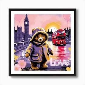 Bear in the city Art Print