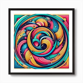 Colorful Swirls In A Circle Art Print