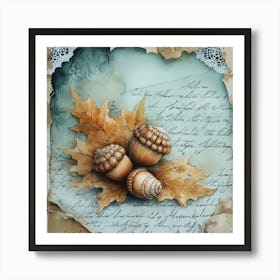 Autumn Acorns Art Print