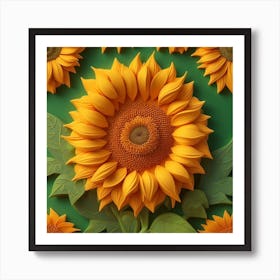 Sunny Smiles Sunflower Art Print