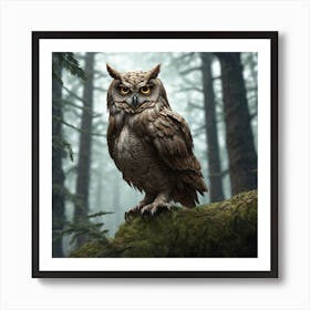 Owl In The Forest 148 Art Print