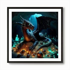 Dragon In The Cave paintings art print Art Print