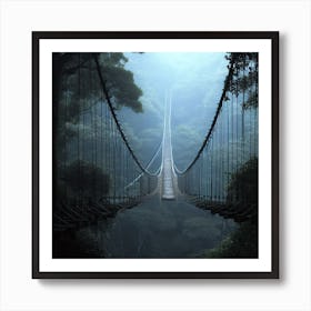 Suspension Bridge In The Jungle 2 Art Print