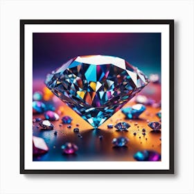 Diamond On A Colorful Background Art Print