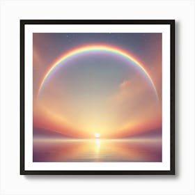 Rainbow And Sunset Art Print