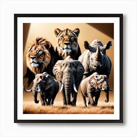 Large South African Animal Art Print