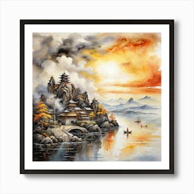 Asian Sunset Art Print