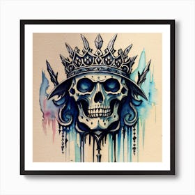 Skull With Crown Art Print