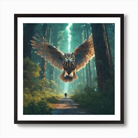 Owl In The Forest 83 Art Print