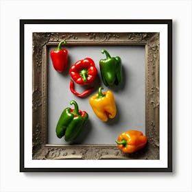 Peppers In A Frame 13 Art Print