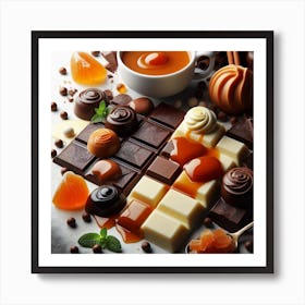 White and black chocolate Art Print