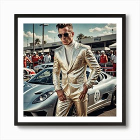 Fashion Photo Fusion Between The World Of High Speed Sport And High Fashion A Man Stands Out Wearing 3489644861 Art Print