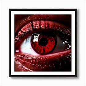 Red Eye Human Close Up Pupil Iris Vision Gaze Look Stare Sight Close Macro Detailed Ru (2) Art Print