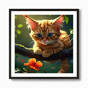 Cat In A Tree Art Print