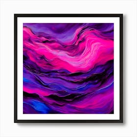 Purple And Blue Abstract Painting Art Print