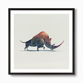 Rhino Art Print I