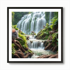 Rat In A Waterfall Art Print