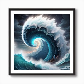 A Monstrous Tidal Wave 4 Art Print