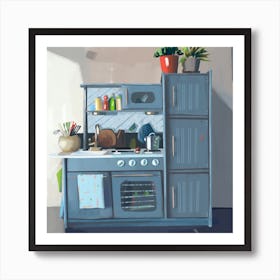 Grey kitchen Art Print