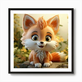 Fluffy Fox Art Print