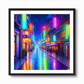 Neon Street Art Art Print