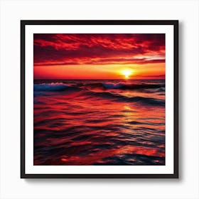 Sunset In The Ocean 17 Art Print