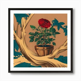 Rose In A Pot Art Print