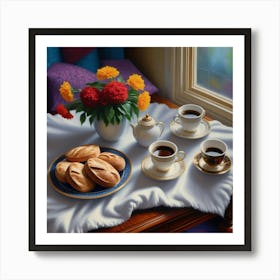 Coffee And Pastries Art Print