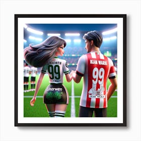 Soccer Couple Art Print