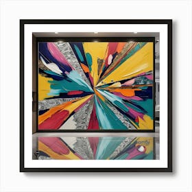 Unique, full-screen wall art with mesmerizing abstract shapes, vibrant colors, and bold brushstrokes.3 Art Print