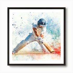 Cricket Player In Action 5 Art Print