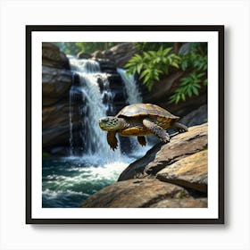 Turtle In The Forest 1 Art Print