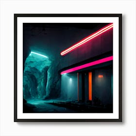 Neon cave 1 Art Print