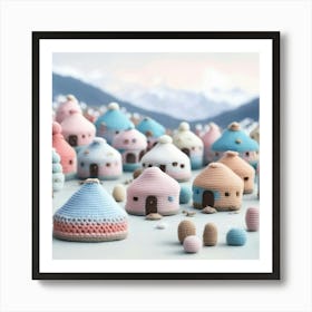 Crochet Village Art Print