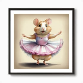 Ballerina Hamster Art Print